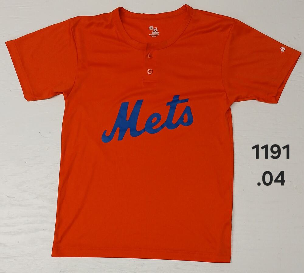 Badger Sport (Small) Orange Mets Baseball Button Jersey